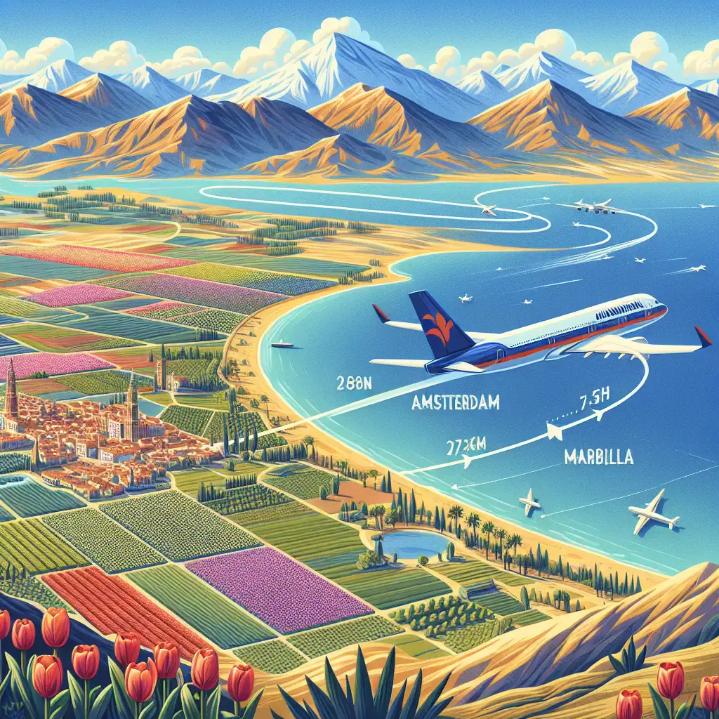 ¿Cuánto dura el vuelo de Ámsterdam a Marbella, España?